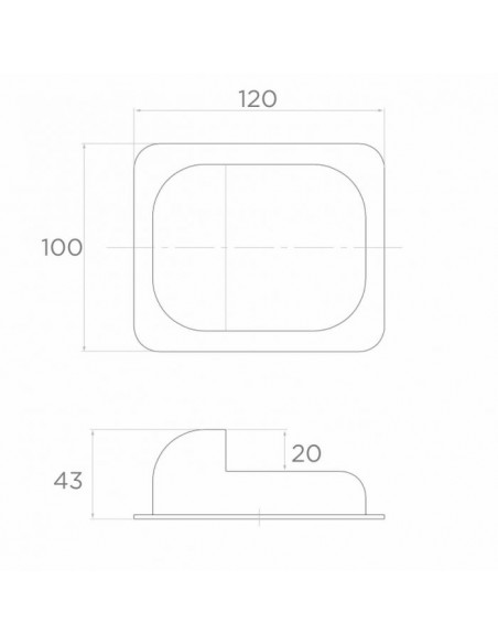 Ogranicznik do bramy do przykręcenia 120x100x43