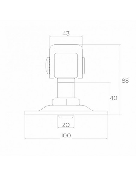 Zawias regulowany M20 do przykręcenia