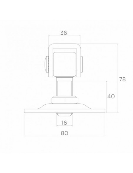 Zawias regulowany M16 do przykręcenia