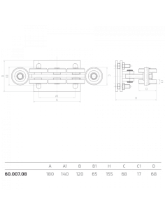 Wózek 8-rolkowy z regulacją do bramy przesuwnej profil 80 2