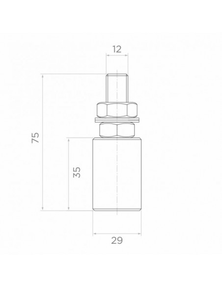 Rolka prowadząca do bram przesuwnych fi 30 mm
