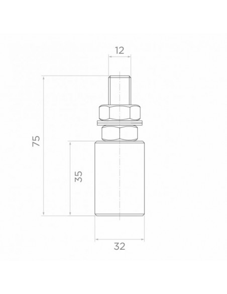 Rolka prowadząca do bram przesuwnych fi 32 mm