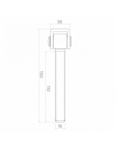 Zawias regulowany M16 długi (seger)