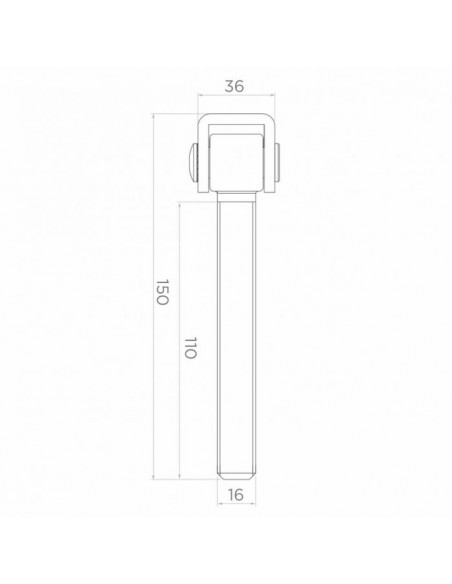 Zawias regulowany M16 długi (seger)