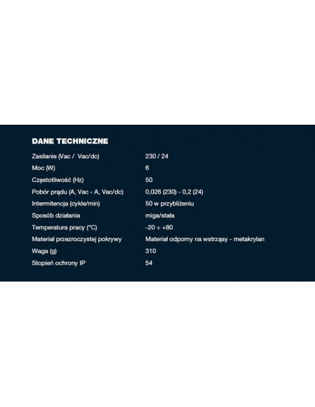 lampa sygnalizacyjna FADINI ZERO.L 24 V AC/DC, 230 V AC