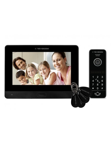 Wideodomofon 7" REVIZOOM głośnomówiący z panelem rozmównym z klawiaturą numeryczną z czytnikiem RFID