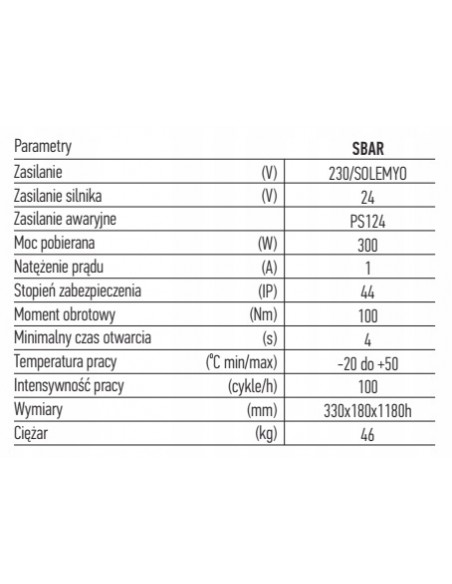 szlaban NICE S-BAR z ramieniem 4 m